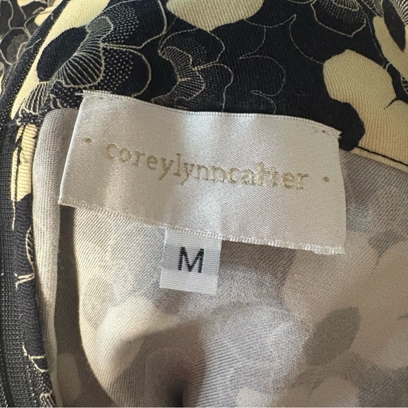 Anthropologie Corey Lynn Calter Wide Leg Pants Floral Black and Cream Medium - Picture 4 of 7